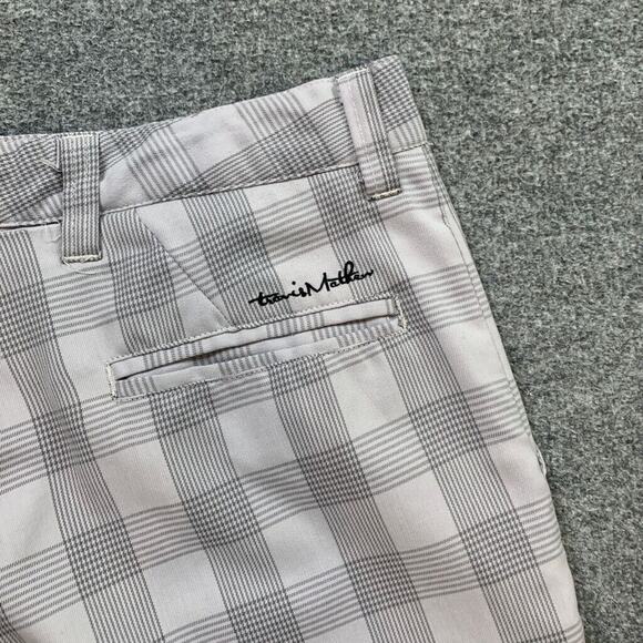 Travis Mathew Shorts Mens 32 Cool Grey Houndstooth Plaid Performance Rayon Blend - Picture 9 of 13